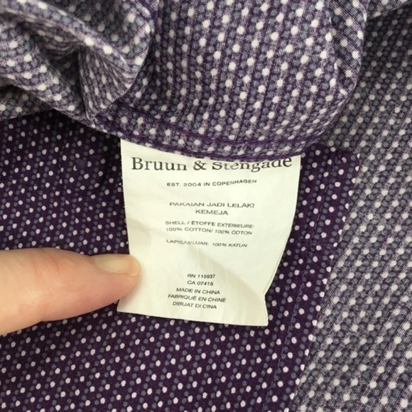 Bruun & Stengade Men’s L/S Button Down Shirt Modern Fit Easy Care - Picture 5 of 6